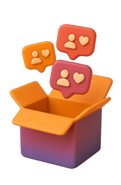 Image of a follower box, representing the free Instagram followers service.